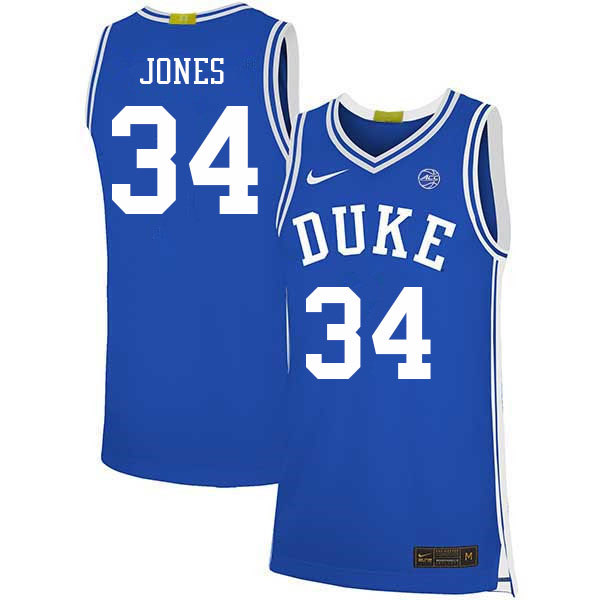 Duke Blue Devils #34 Bates Jones College Basketball Jerseys Sale-Blue